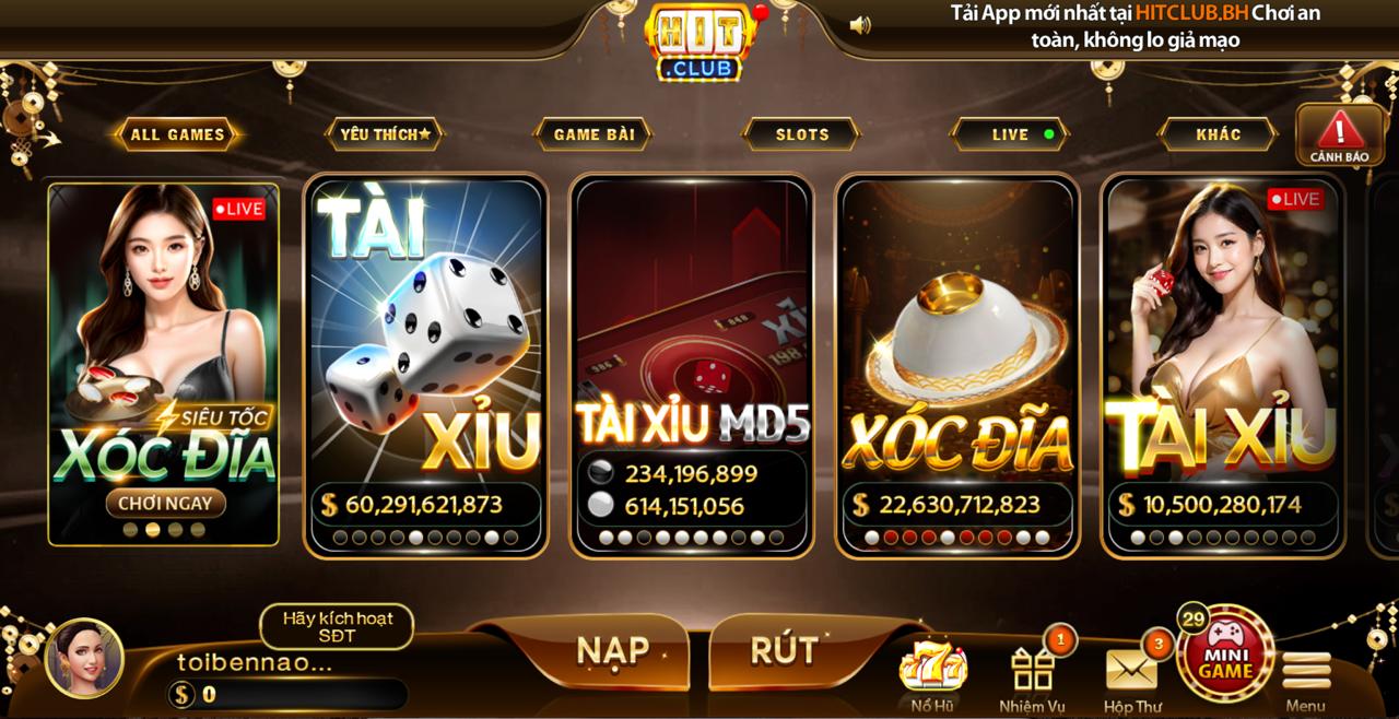 điều kiện nạp rút hit club
