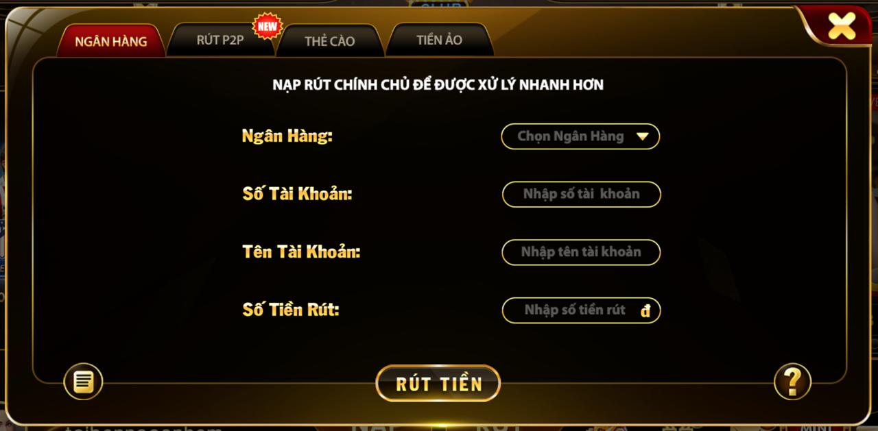 rút tiền về ngân hàng tại hitclub